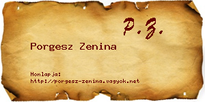 Porgesz Zenina névjegykártya